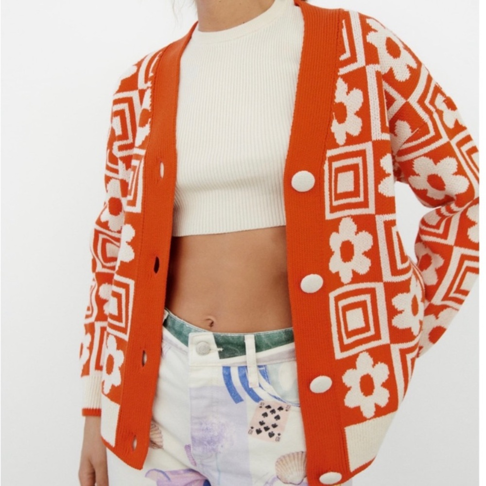 LAST CHANCE !!!     70S STYLE ZARA CARDIGAN, NEW